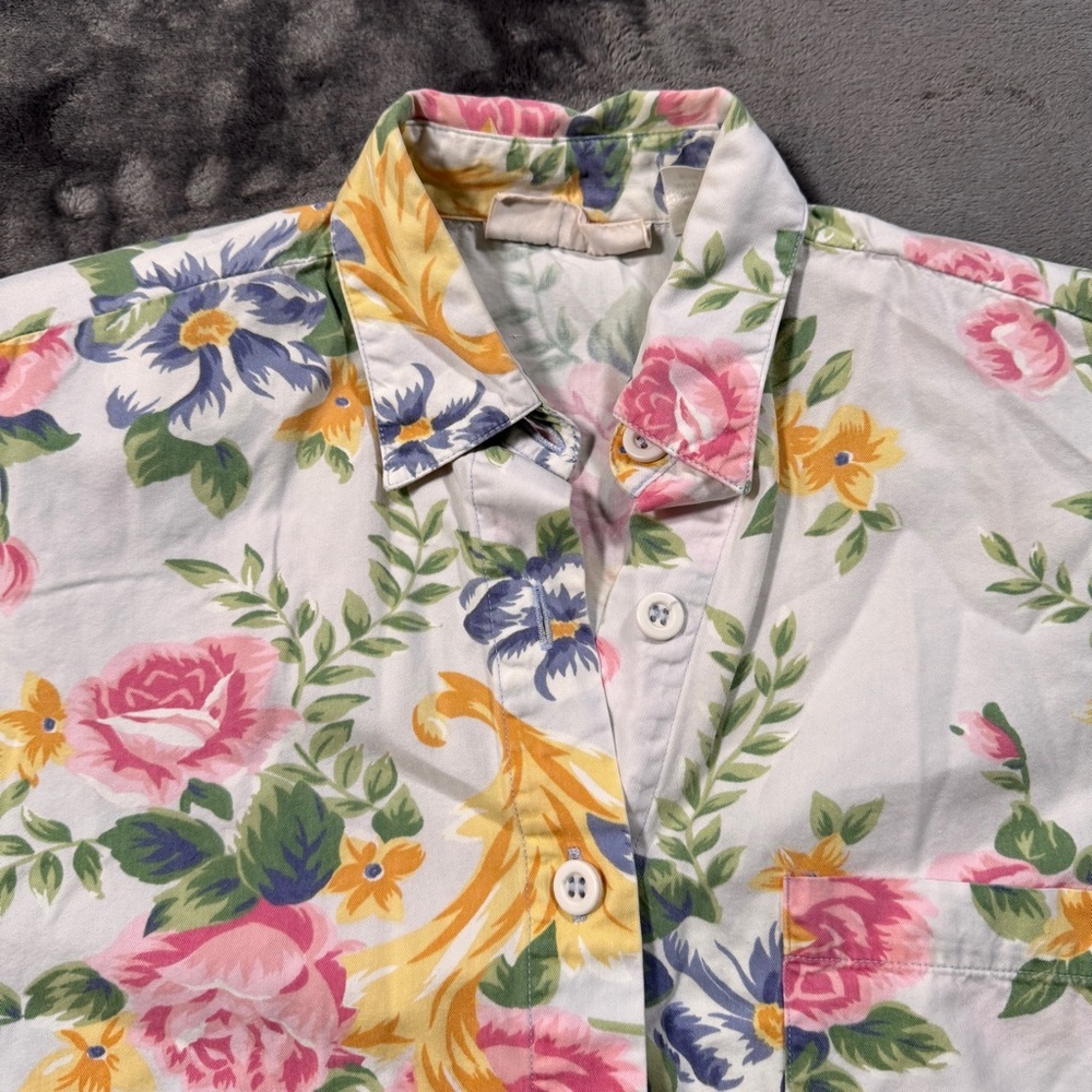 Vintage Bechamel Shirt - Floral Short Sleeve Button-Up - Size Small - Picture 5 of 9